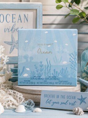 Body & Earth Ocean Spa Gift Set Bath Bomb Candle Soap Lotion Body Butter Ne